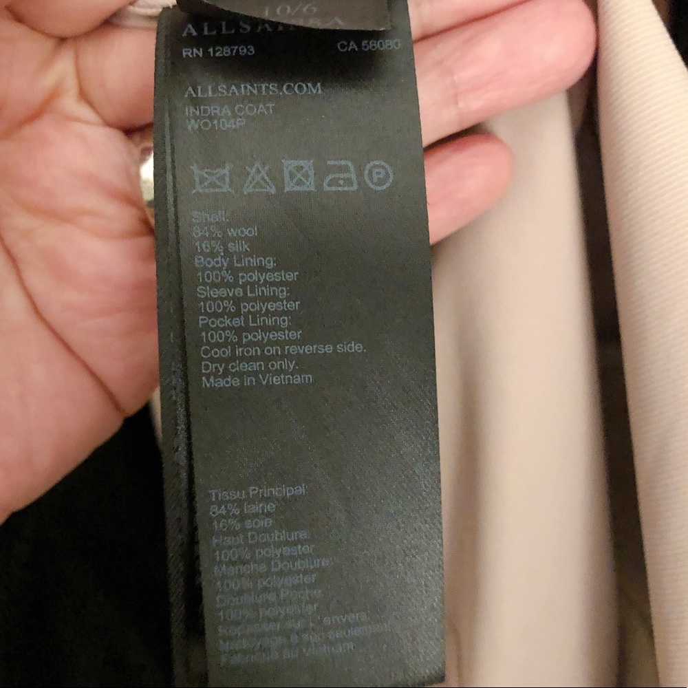 Allsaints wool coat size 6 - Picture 5 of 15